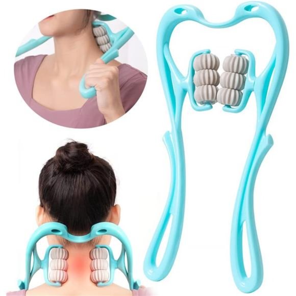 Neck Massager Cervical, Double Roller Shoulder Relaxer, Handheld - Picture 7 of 7